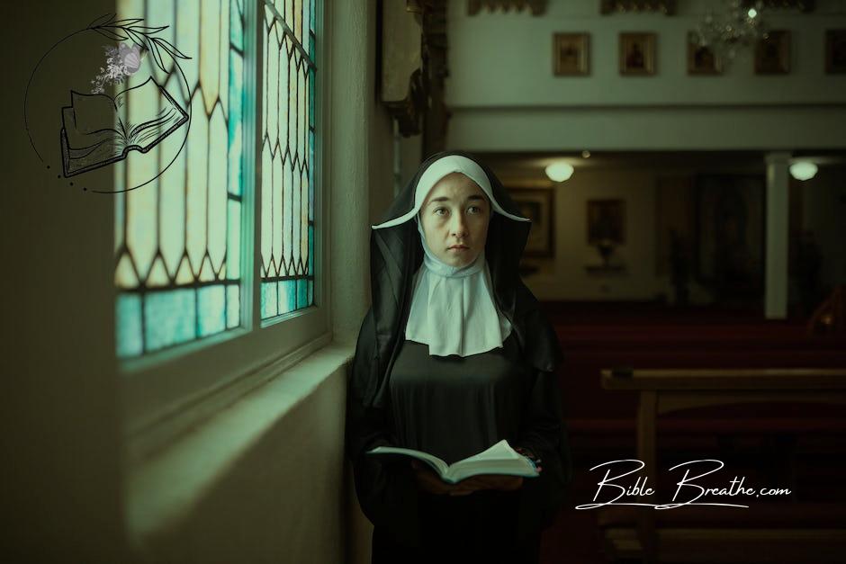 A Nun Holding a Bible