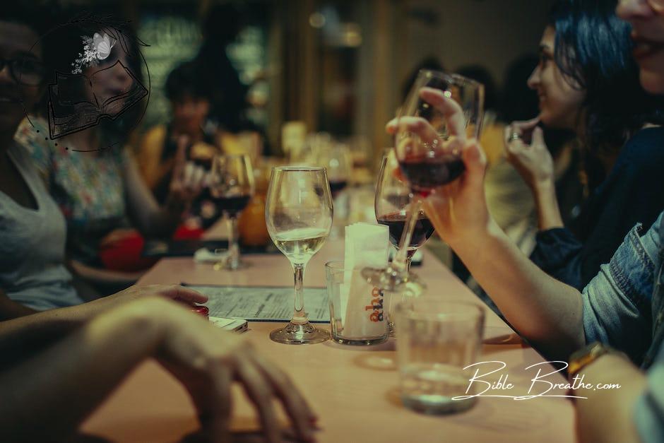 People Drinking Liquor and Talking on Dining Table Close-up Photo