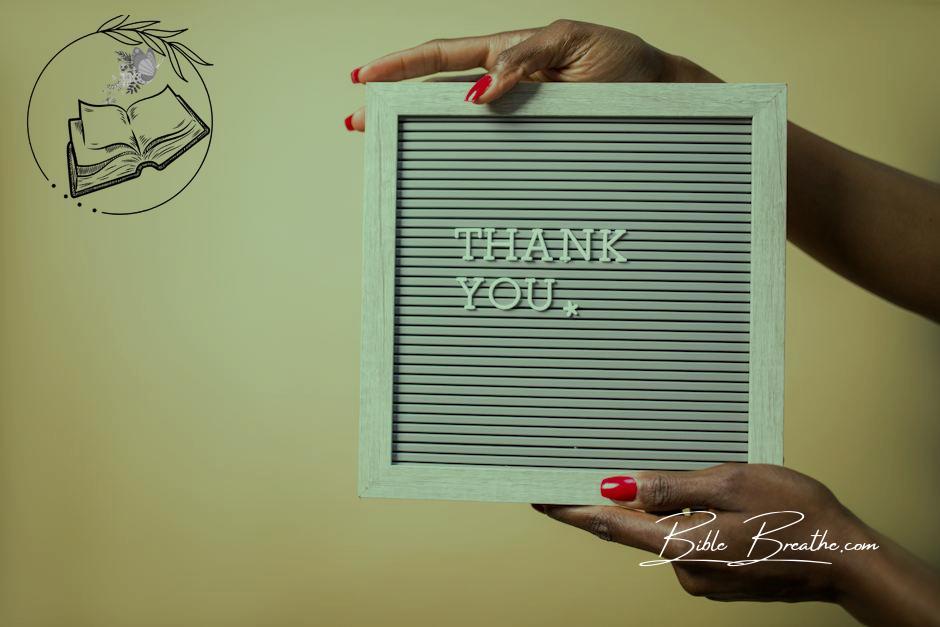 A Person Holding a Gray Thank You Signage