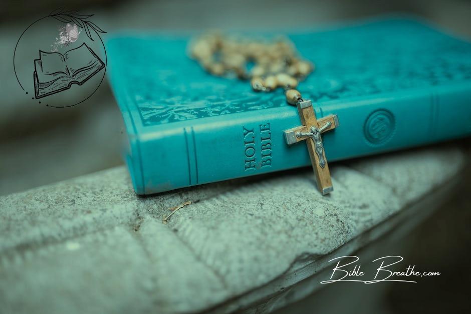 Rosary on Holy Bible