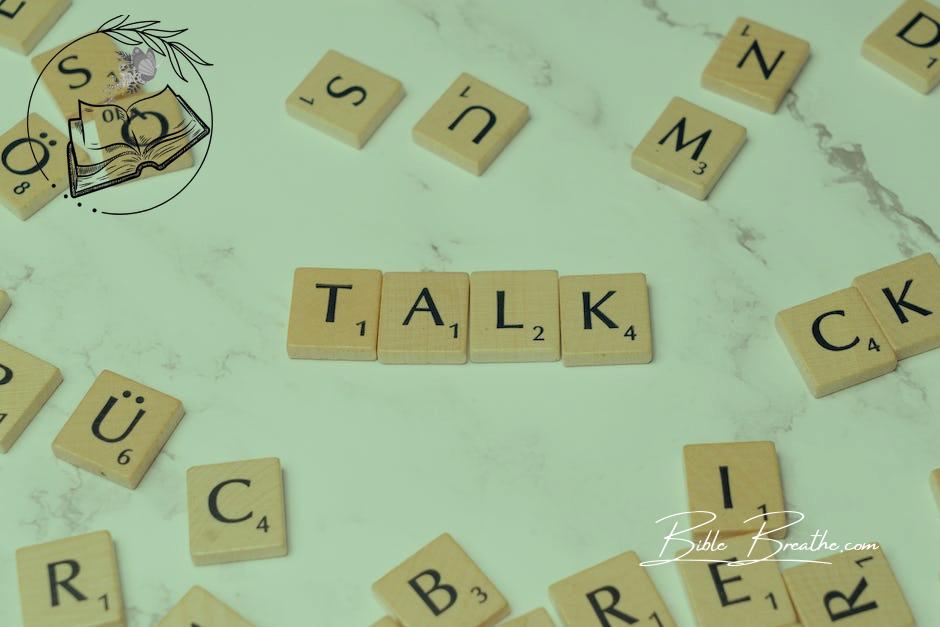 The word talk is spelled out in scrabble letters