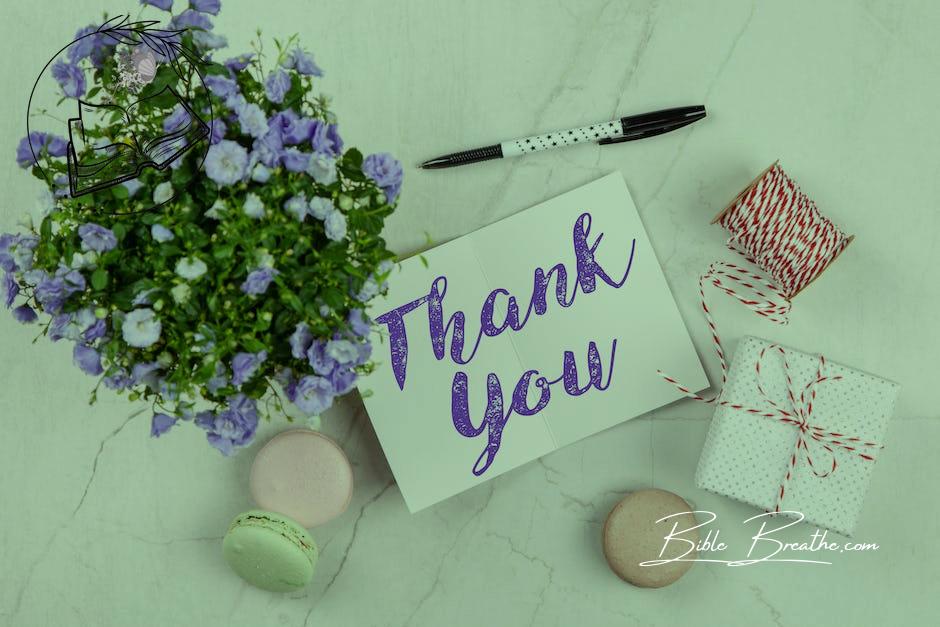Purple Petaled Flower and Thank You Card
