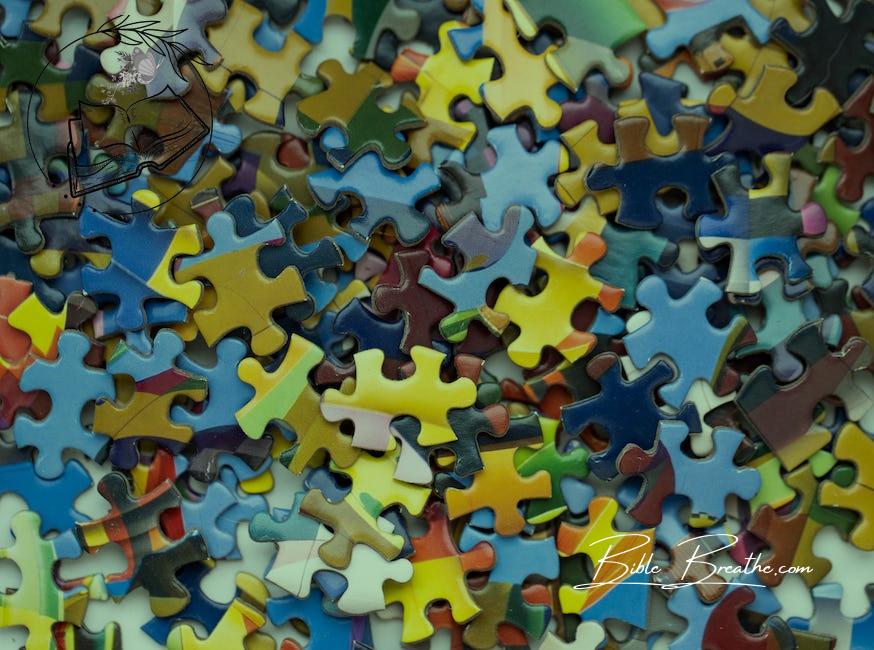 Close-up of Multicolored Puzzles 