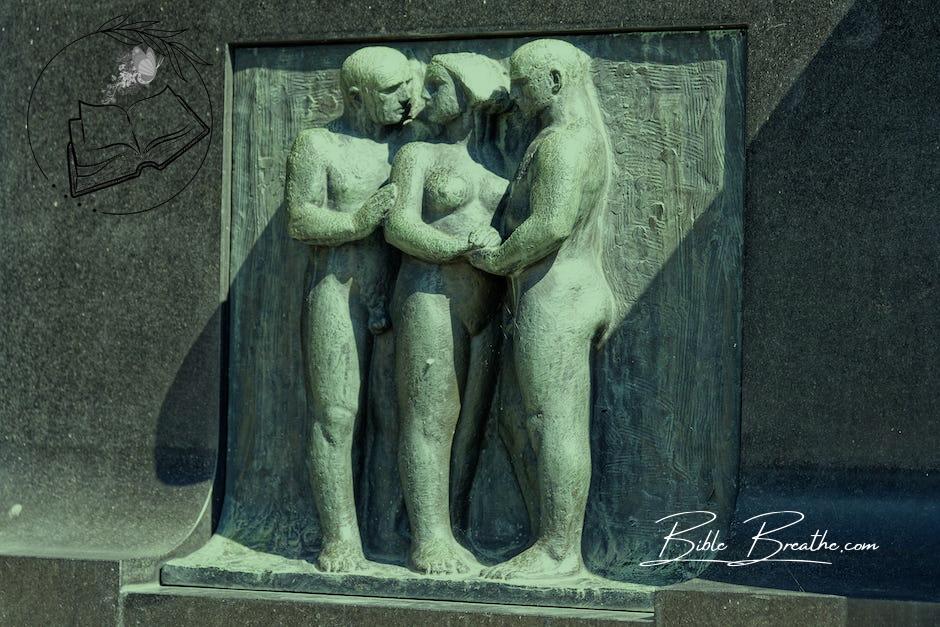 Figurine of Naked Woman Accompanied by Two Nude Men