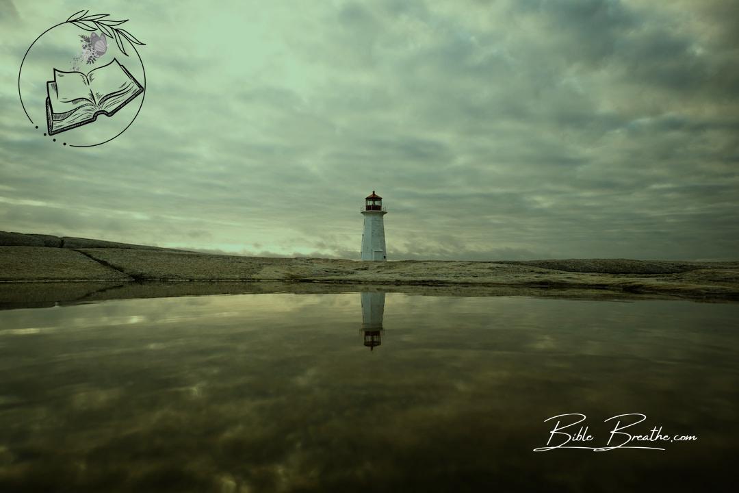 lighthouse reflecting on body of water
