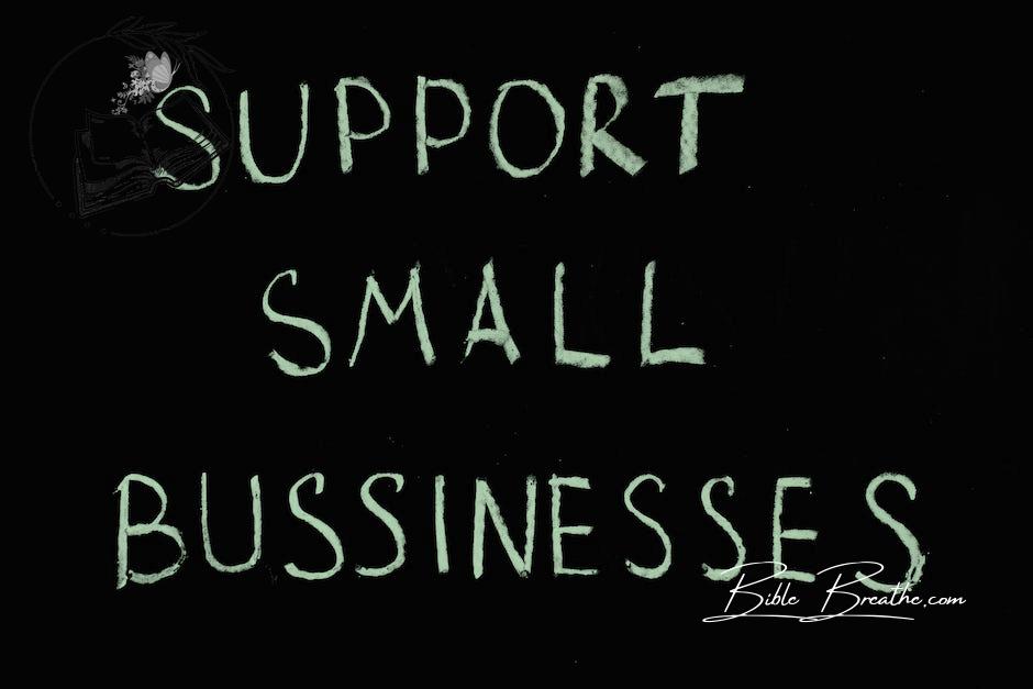 Support Small Businesses Lettering Text on Black Background