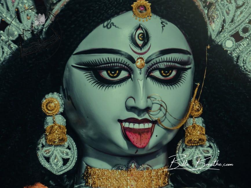 Close-Up Shot of a Hindu Goddess