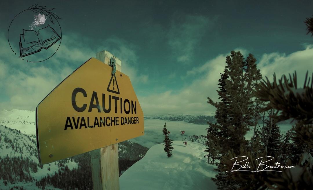 caution avalanche danger signage during winter