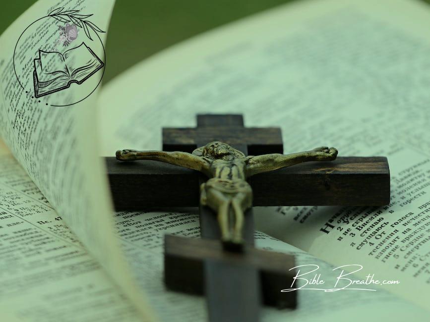 Crucifix on Top of Bible