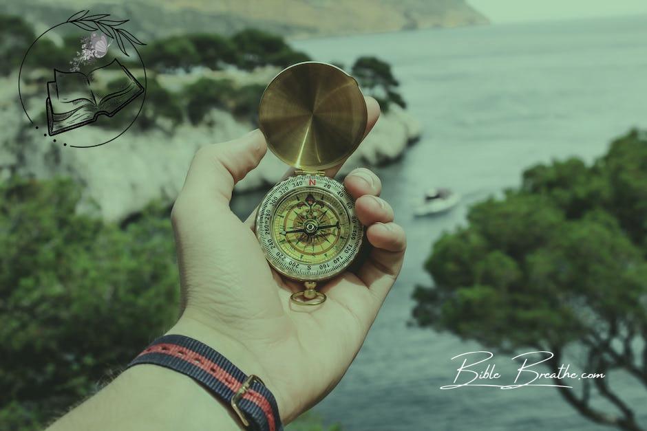 Person Holding Compass