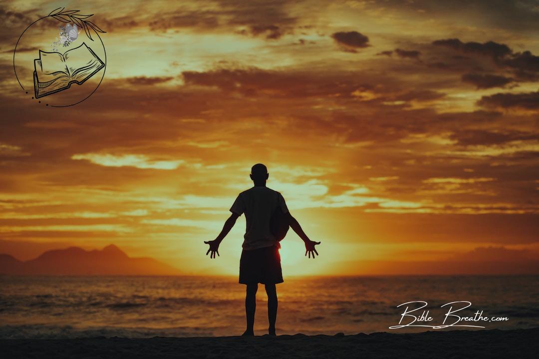 silhouette of man running on beach during sunset