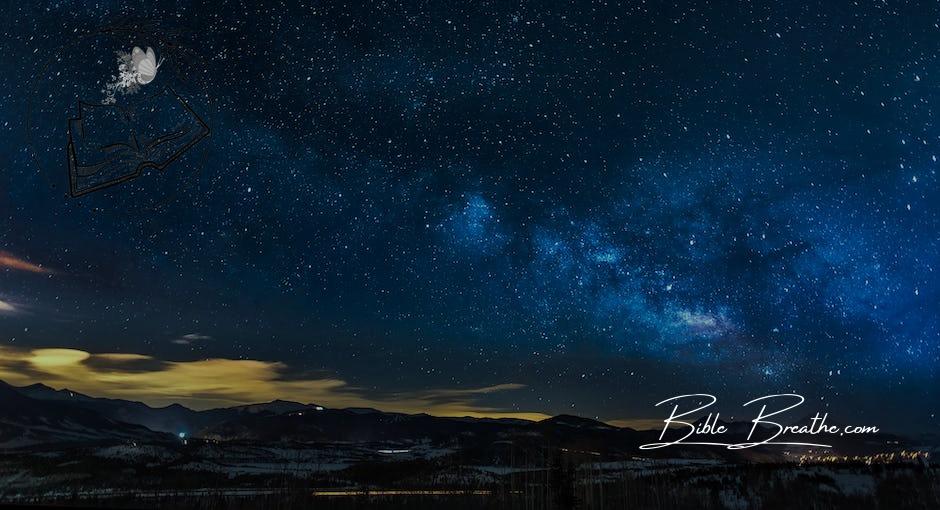 Black Mountains Under the Stars at Nighttime