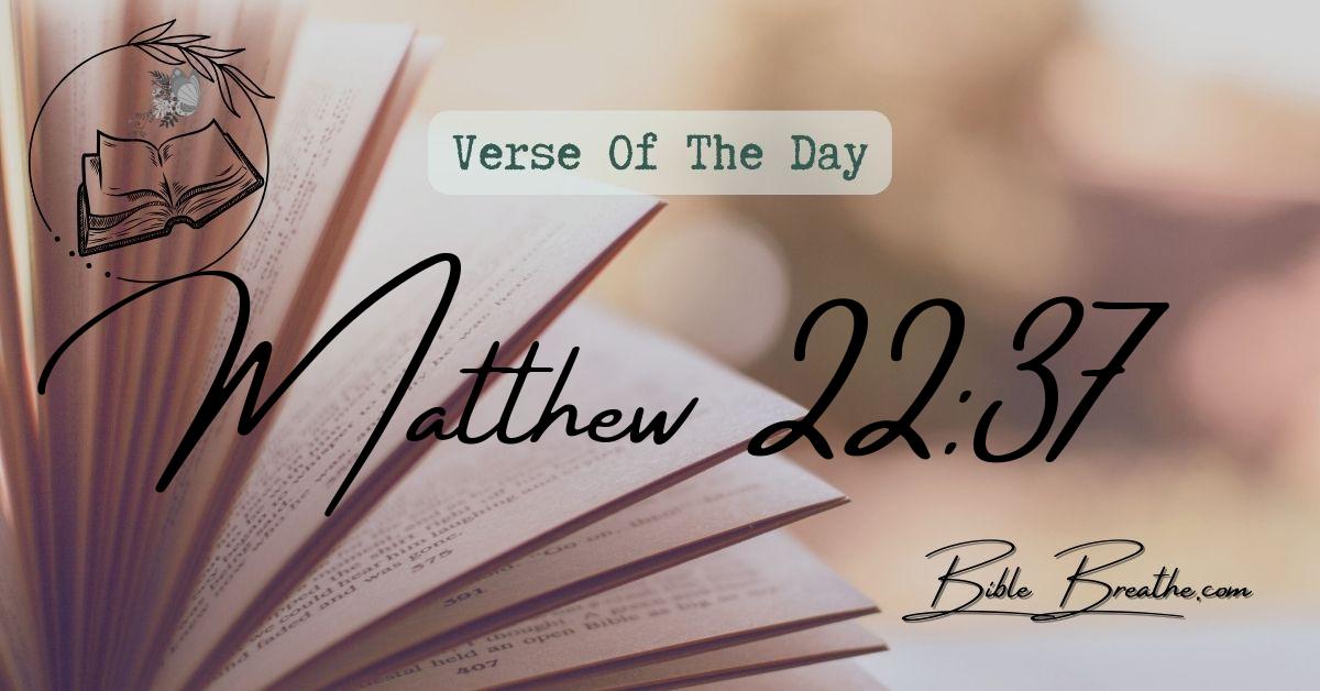 Matthew 22:37 Jesus said unto him, Thou shalt love the Lord thy God with all thy heart, and with all thy soul, and with all thy mind. Verse Of The Day BibleBreathe Featured Image