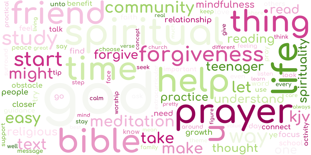 Word cloud how to get closer to god as a teenager