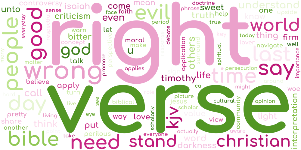 Word cloud in the last days what is right will be wrong bible verse