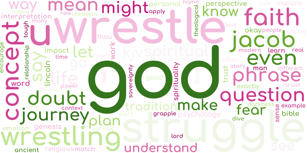 Word cloud we who wrestle with god