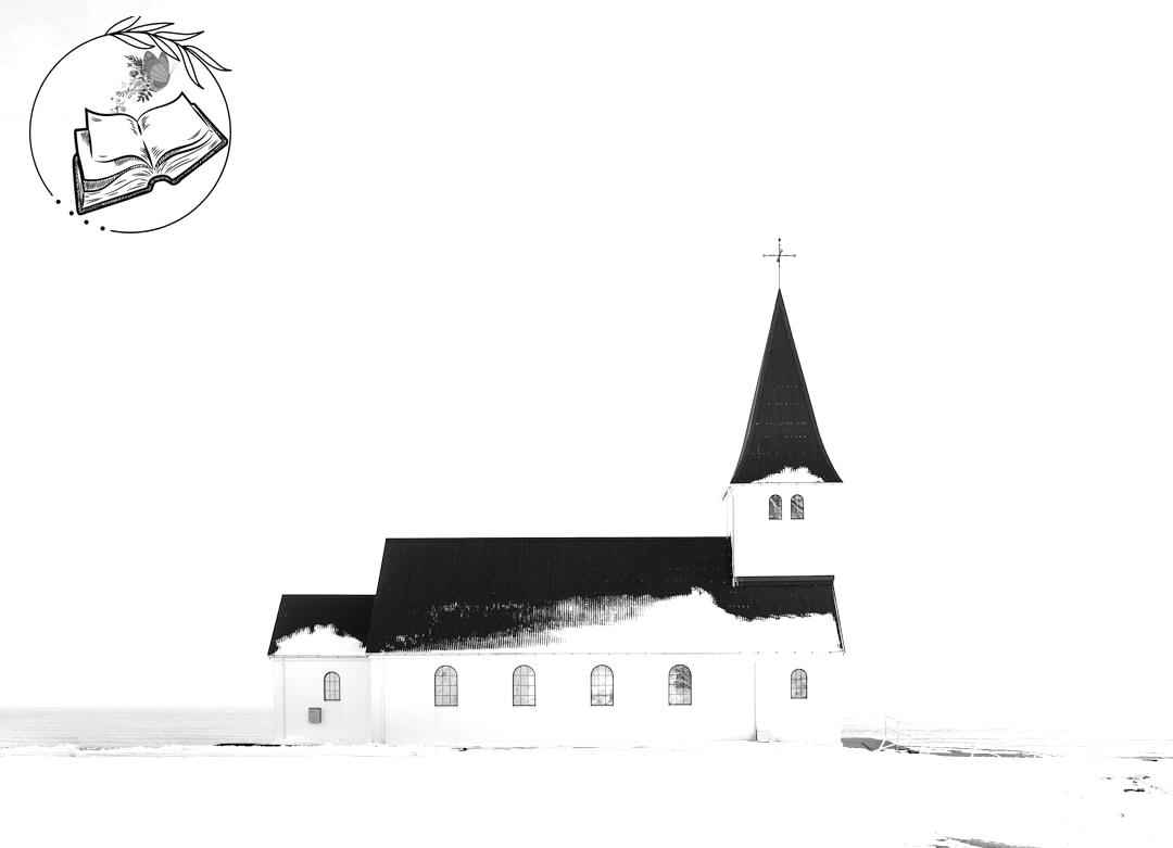 Rural church in snow